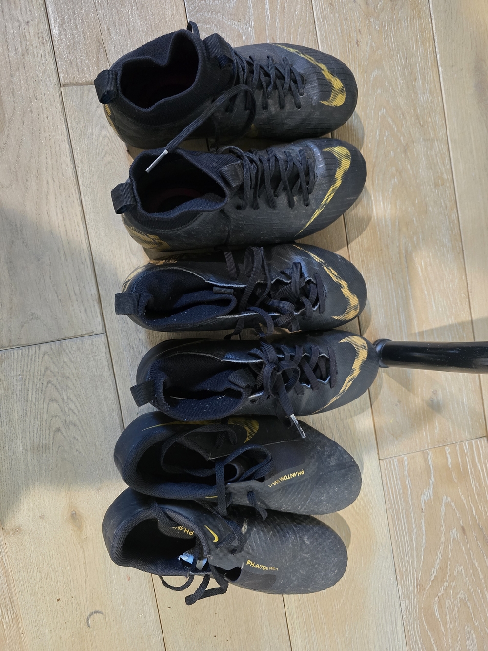 Nike Black & Gold Soccer Cleats - 3 Pair